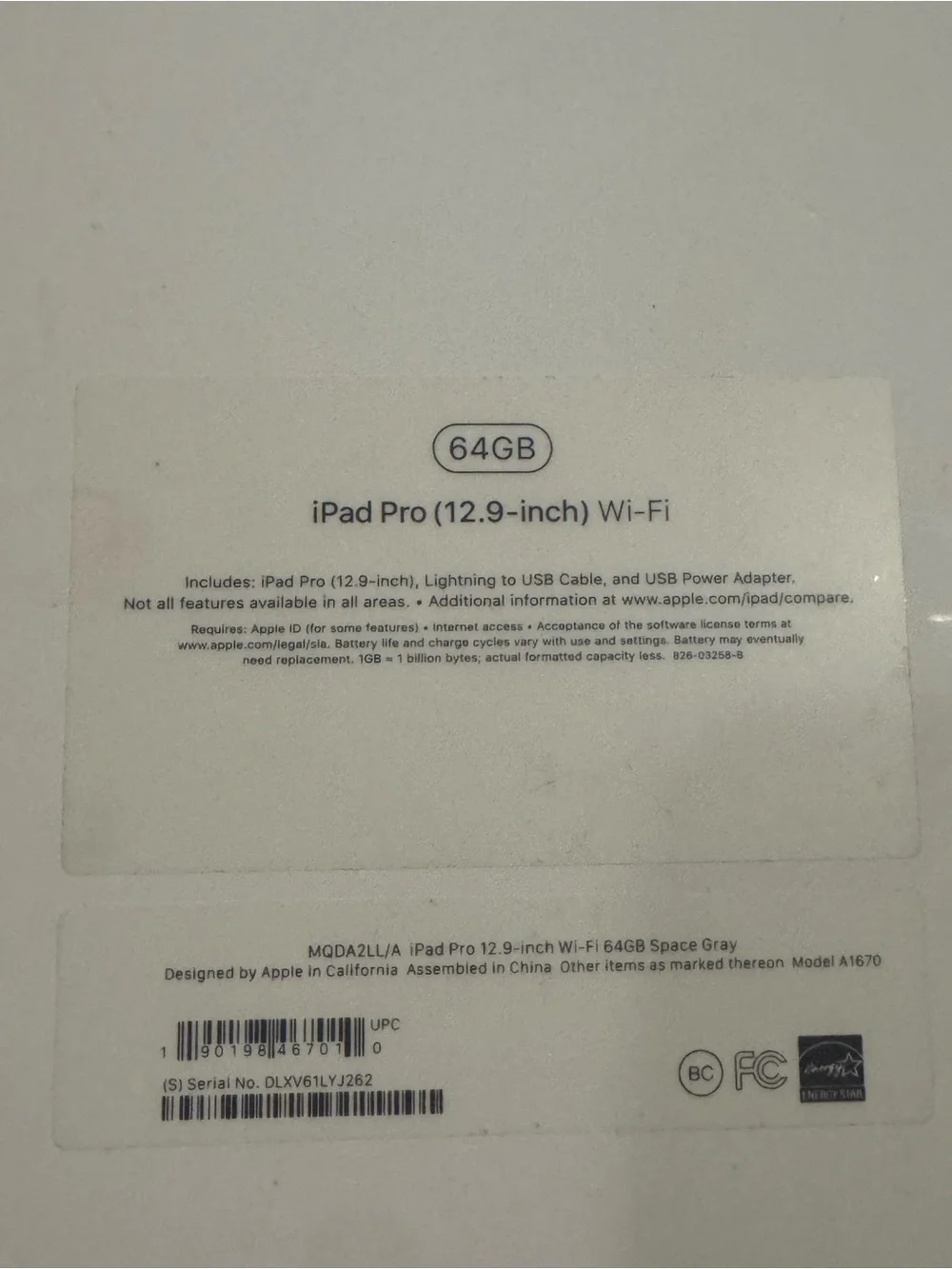 ⭐️ Apple A1670 iPad Pro 64g 12.9” W/ Original Box & Otter Box Case ⭐️